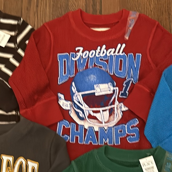 Lot of 5 Thermal / Waffle Long Sleeve Shirts Boys 12M NWT - Picture 3 of 6